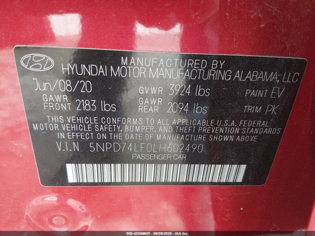 Hyundai ELANTRA SE 2020 5NPD74LF0LH602490 Image 9