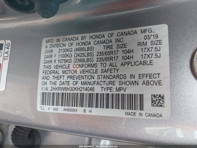 Honda CR-V LX 2019 2HKRW6H30KH214046 Image 9