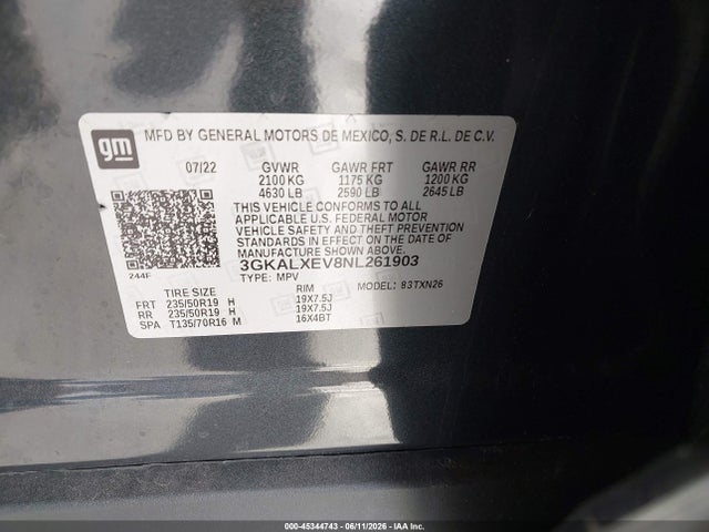 Aukcja sprzedaży 2022 Gmc Terrain Awd Denali, vin: 3GKALXEV8NL261903, numer aukcji: 45344743