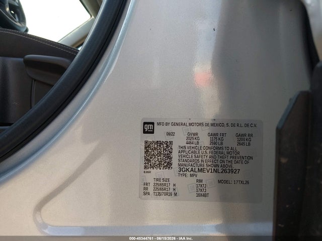 Aukcja sprzedaży 2022 Gmc Terrain Fwd Sle, vin: 3GKALMEV1NL263927, numer aukcji: 45344761