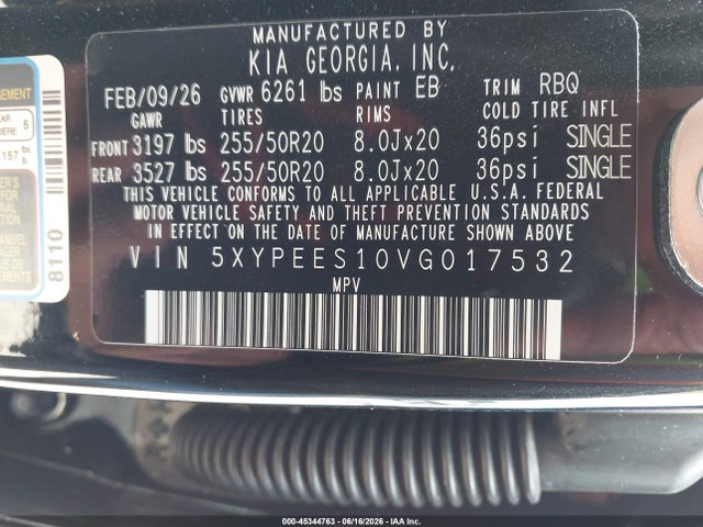2027 Kia Telluride S მანქანა იყიდება აუქციონზე, vin: 5XYPEES10VG017532, აუქციონის ნომერი: 45344763