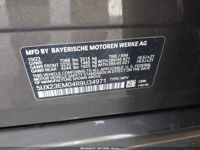 5UX23EM04R9U34971 BMW X7 Xdrive40i