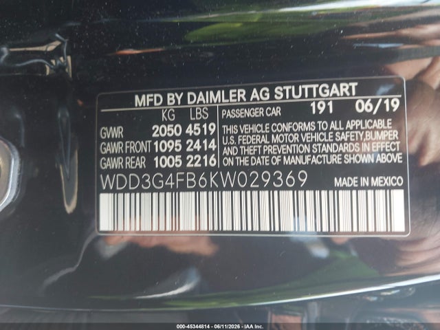 Aukcja sprzedaży 2019 Mercedes-benz A 220 4matic, vin: WDD3G4FB6KW029369, numer aukcji: 45344814