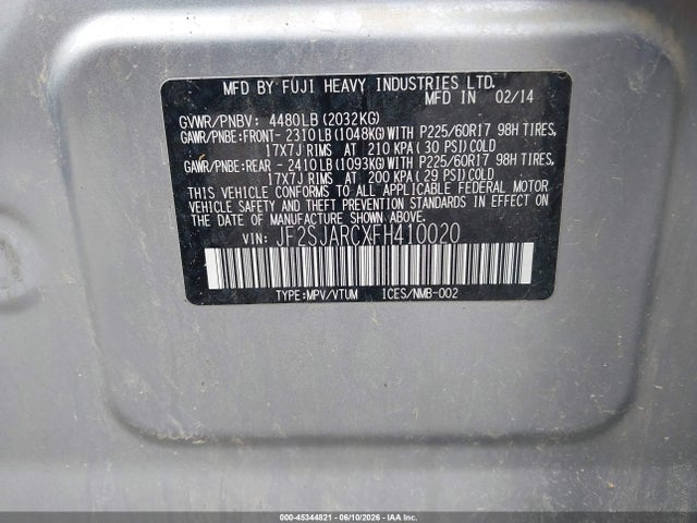 Subaru Forester 2.5i Limited 2015 JF2SJARCXFH410020 Image 9