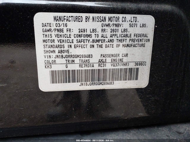 Auction sale of the 2016 Infiniti Qx50, vin: JN1BJ0RR0GM269483, lot number: 45344854