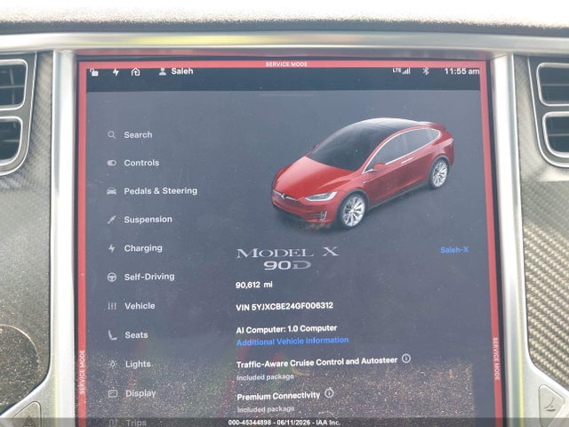 Tesla Model X 60d/70d/75d/90d/p100d 2016 5YJXCBE24GF006312 Image 7