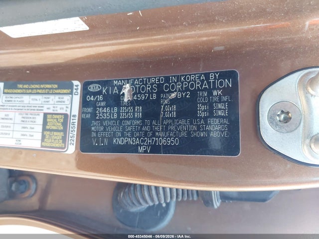 KNDPN3AC2H7106950 KIA Sportage Ex