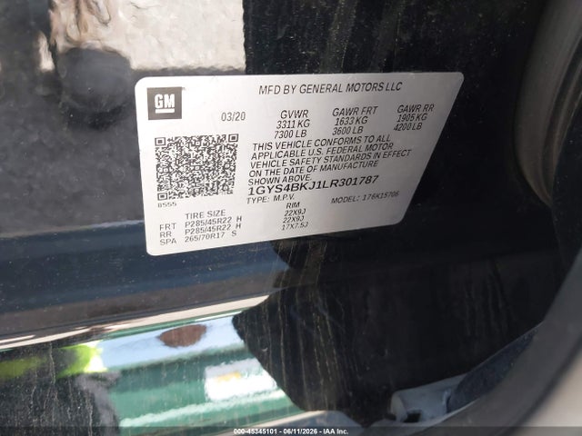 Продаж на аукціоні авто 2020 Cadillac Escalade 4wd Luxury, vin: 1GYS4BKJ1LR301787, номер лоту: 45345101