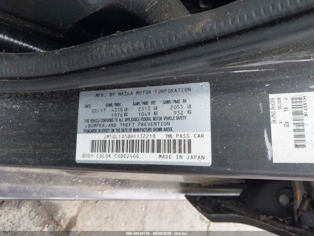 45345136 :رقم المزاد ، JM1GL1V58H1132218 vin ، 2017 Mazda Mazda6 Touring مزاد بيع