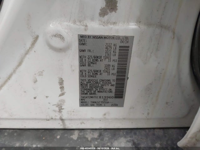 Nissan Rogue Sl 2014 5N1AT2MV7EC819960 Image 9