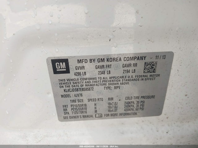 Продажа на аукционе авто 2014 Buick Encore Premium, vin: KL4CJDSB7EB595872, номер лота: 45345388