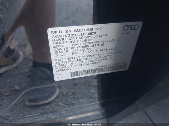 Audi Sq6 E-tron Premium Plus Quattro 2025 WA125BGF5SA024172 Image 9