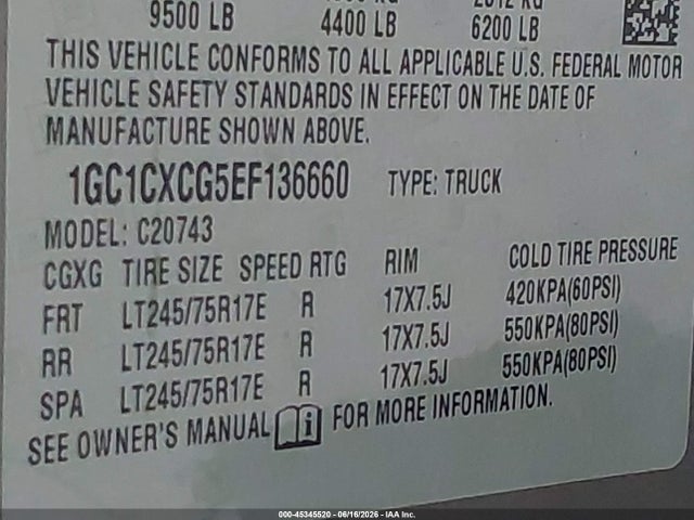 1GC1CXCG5EF136660 Chevrolet Silverado 2500hd Lt