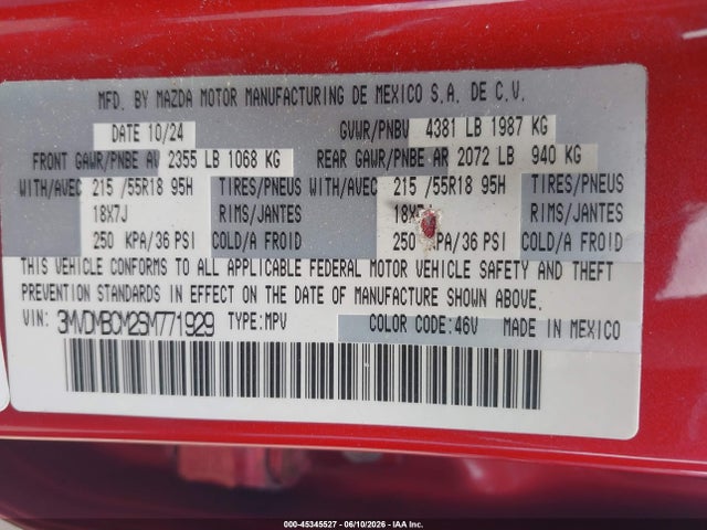 Продажа на аукционе авто 2025 Mazda Cx-30 2.5 S Preferred Package, vin: 3MVDMBCM2SM771929, номер лота: 45345527