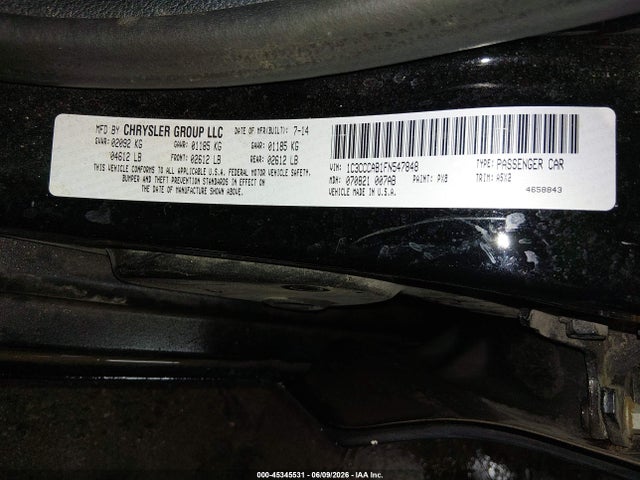 Продаж на аукціоні авто 2015 Chrysler 200 Limited, vin: 1C3CCCAB1FN547848, номер лоту: 45345531