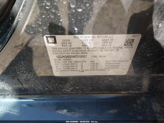 1GC2KUEG5HZ310927 Chevrolet Silverado 2500hd Wt