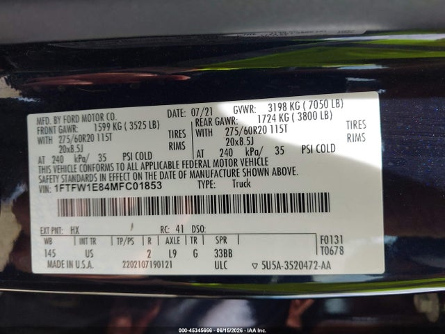 Ford F-150 Xlt 2021 1FTFW1E84MFC01853 Image 9
