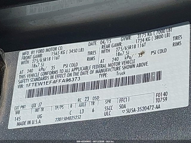 Ford F-150 Xlt 2015 1FTEW1EF4FFA96373 Image 9