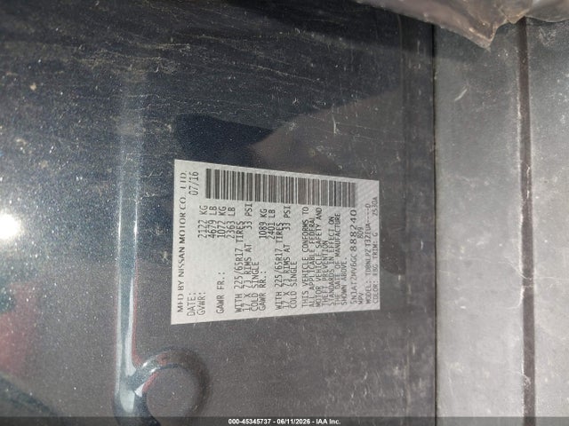 45345737 :رقم المزاد ، 5N1AT2MV6GC888240 vin ، 2016 Nissan Rogue S مزاد بيع