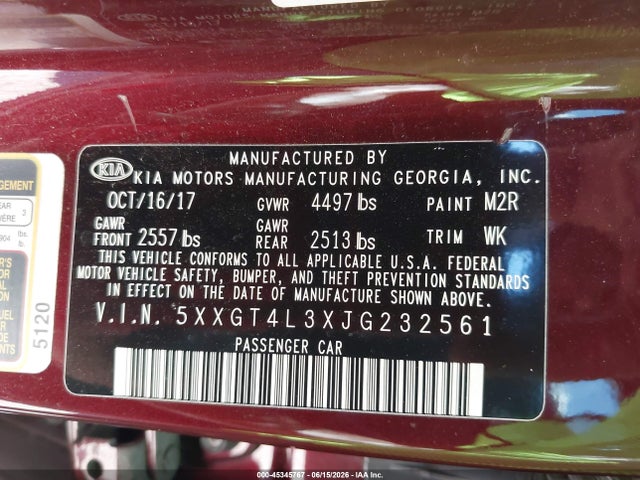 KIA Optima Lx 2018 5XXGT4L3XJG232561 Image 9