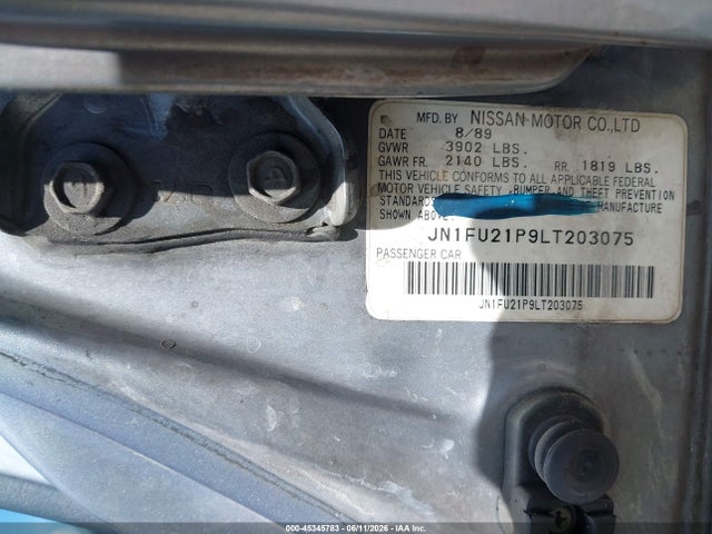 Продажа на аукционе авто 1990 Nissan Stanza, vin: JN1FU21P9LT203075, номер лота: 45345783