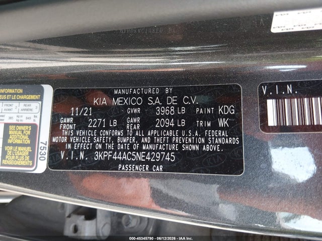 KIA FORTE GT 2022 3KPF44AC5NE429745 Image 9