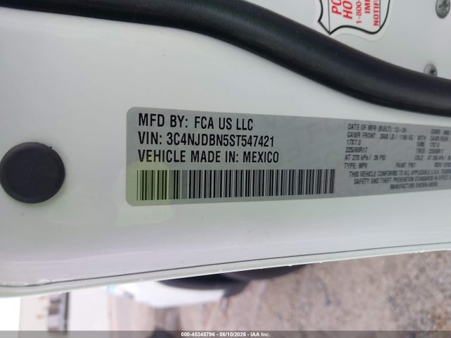 Продажа на аукционе авто 2025 Jeep Compass Latitude 4x4, vin: 3C4NJDBN5ST547421, номер лота: 45345796