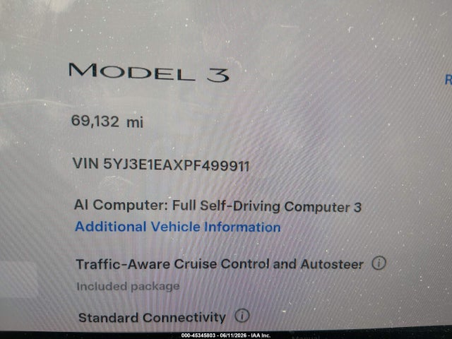 Tesla Model 3 Rear-wheel Drive 2023 5YJ3E1EAXPF499911 Image 15