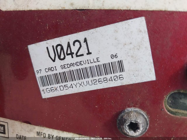 45345832 :رقم المزاد ، 1G6KD54YXVU268406 vin ، 1997 Cadillac Deville Standard مزاد بيع