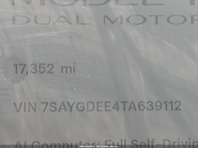 2026 Tesla Model Y All-wheel Drive/long Range Launch Series/premium All-wheel Drive მანქანა იყიდება აუქციონზე, vin: 7SAYGDEE4TA639112, აუქციონის ნომერი: 45345910