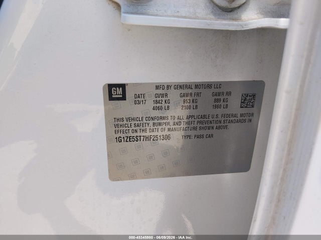 1G1ZE5ST7HF251306 Chevrolet MALIBU 1LT