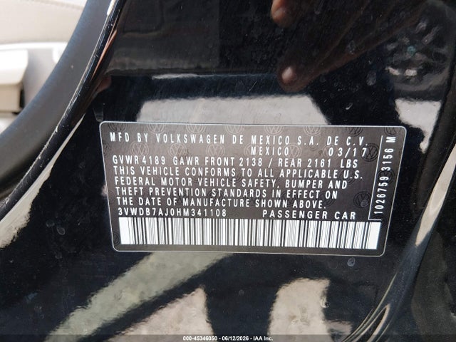 3VWDB7AJ0HM341108 Volkswagen Jetta 1.4t Se