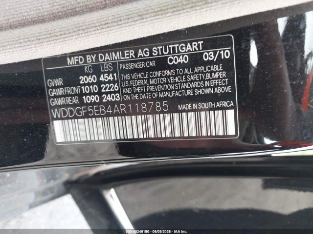 Aukcja sprzedaży 2010 Mercedes-benz C 300 Sport, vin: WDDGF5EB4AR118785, numer aukcji: 45346180