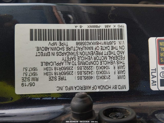 Honda Cr-v Ex-l 2019 5J6RW1H8XKA035898 Image 9