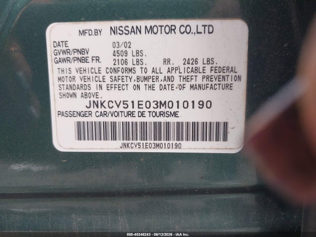 Продажа на аукционе авто 2003 Infiniti G35 Luxury Leather, vin: JNKCV51E03M010190, номер лота: 45346243