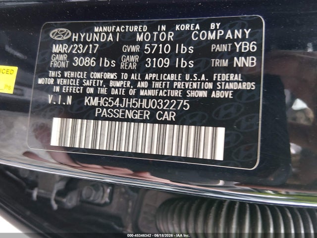 Продаж на аукціоні авто 2017 Genesis G90 5.0 Ultimate, vin: KMHG54JH5HU032275, номер лоту: 45346342