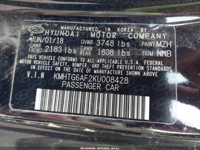 Aukcja sprzedaży 2019 Hyundai Veloster 2.0 Premium, vin: KMHTG6AF2KU008428, numer aukcji: 45346408