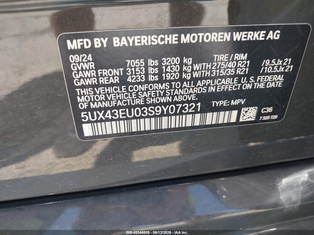 BMW X5 Phev Xdrive50e 2025 5UX43EU03S9Y07321 Image 9