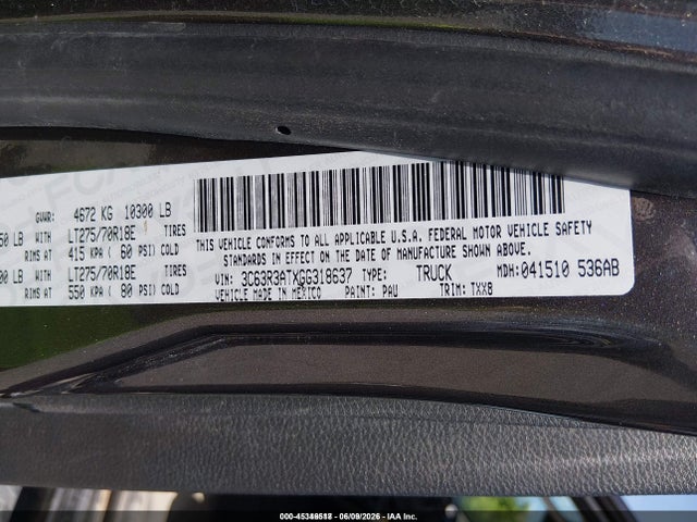 45346518 :رقم المزاد ، 3C63R3ATXGG318637 vin ، 2016 Ram 3500 Tradesman مزاد بيع