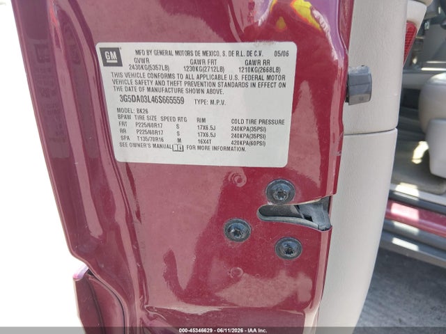 Aukcja sprzedaży 2006 Buick Rendezvous Cx, vin: 3G5DA03L46S665559, numer aukcji: 45346629