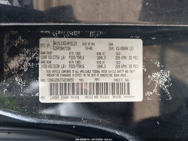 Aukcja sprzedaży 2007 Dodge Nitro Sxt, vin: 1D8GU28K27W530855, numer aukcji: 45346773