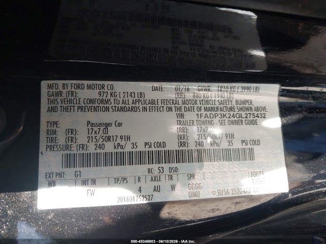 Ford FOCUS SE 2016 1FADP3K24GL275432 Image 9
