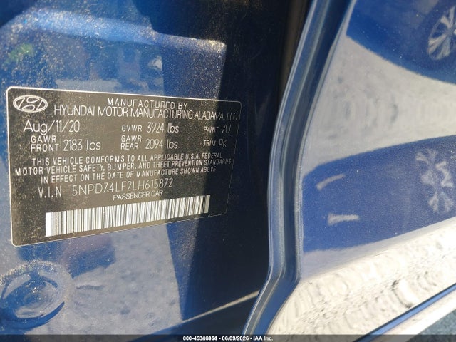 Hyundai ELANTRA SE 2020 5NPD74LF2LH615872 Image 9