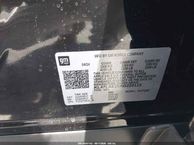 Aukcja sprzedaży 2024 Buick Envista Preferred Fwd, vin: KL47LAE26RB220115, numer aukcji: 45347142