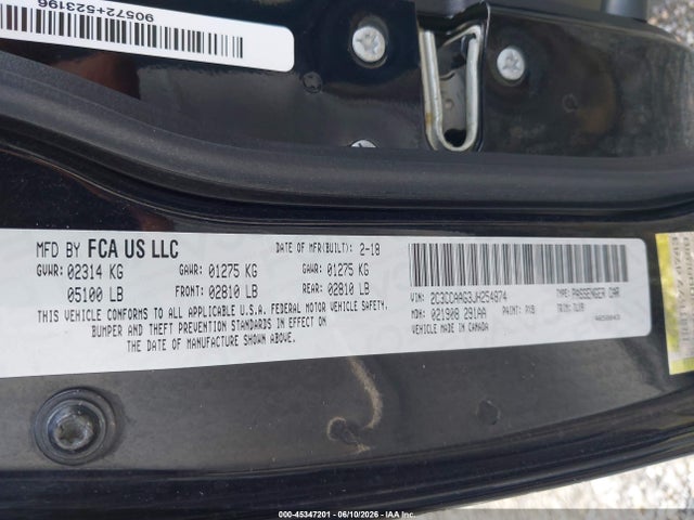 Продаж на аукціоні авто 2018 Chrysler 300 Touring L, vin: 2C3CCAAG3JH254874, номер лоту: 45347201