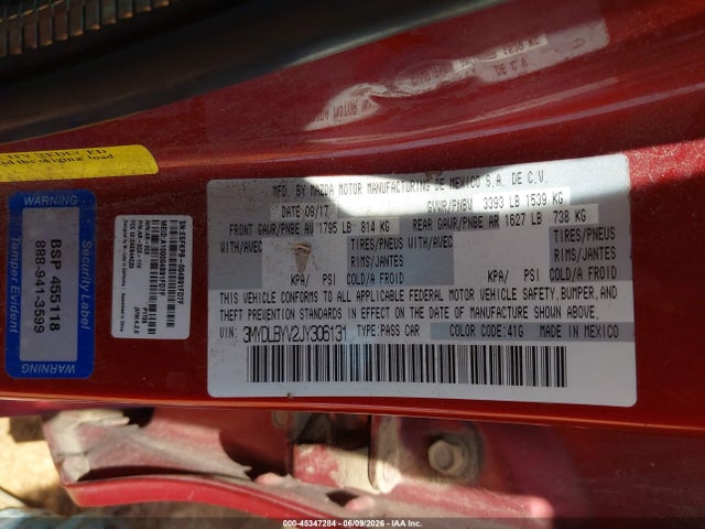 3MYDLBYV2JY306131 Toyota YARIS IA