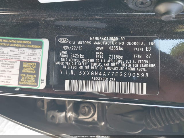 5XXGN4A77EG290598 KIA OPTIMA EX