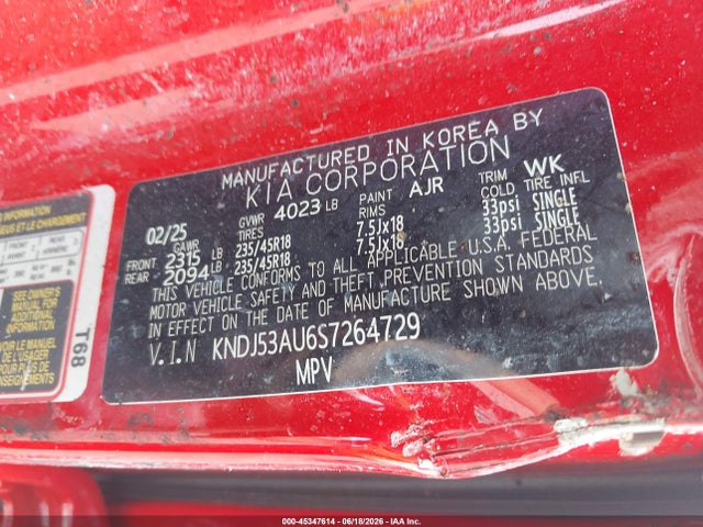 Aukcja sprzedaży 2025 Kia Soul Gt-line, vin: KNDJ53AU6S7264729, numer aukcji: 45347614