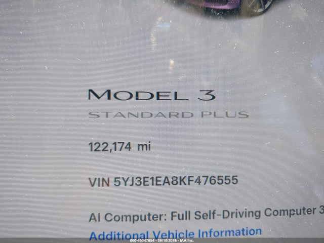 Tesla Model 3 Long Range/mid Range/standard Range/standard Range Plus 2019 5YJ3E1EA8KF476555 Image 14