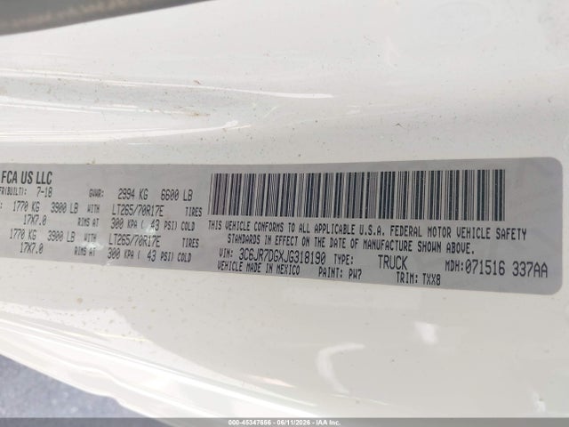 RAM 1500 2018 3C6JR7DGXJG318190 Image 9